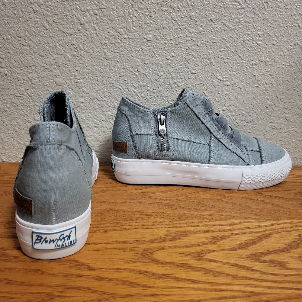 Blowfish Malibu Gray Hidden Wedge Sneaker Size 8 - Picture 5 of 13